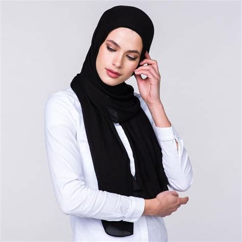 Black Cotton Modal Hijab Model Pakaian Hijab Model Pakaian Hijab
