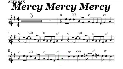 Mercy Mercy Mercy Alto Sax Sheet Music Backing Track Play Along