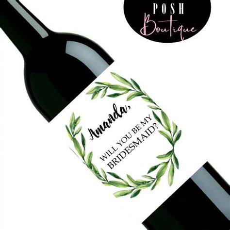 Will You Be My Bridesmaid Wine Label Zazzle Bridesmaid Wine Label