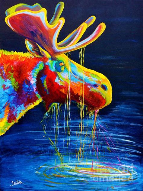 Pin By Marcia Wenbert On Artists That Inspire Moose Painting Teshia