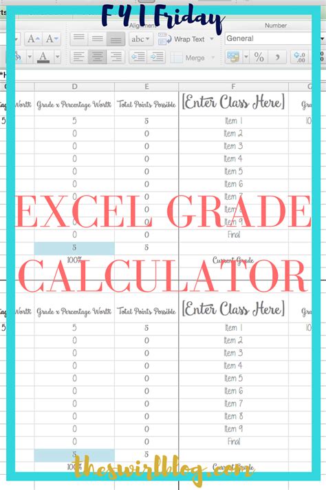 Fyi Friday Excel Grade Calculator Gabby In The City