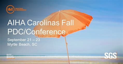 Aiha Carolinas Fall Pdc And Conference Sgs Galson