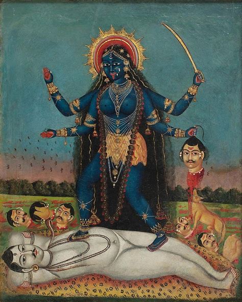 Arjuna Vallabha Kali Bengali Scholl Ancient Indian Art Kali