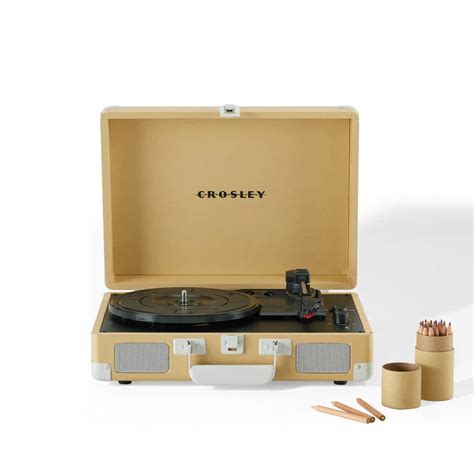Crosley Cruiser Plus Turntable In Customizable Cr8005f Cp The Home Depot