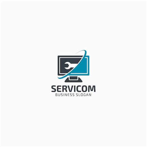 Plantilla De Logotipo De Servicio Informático Vector Premium