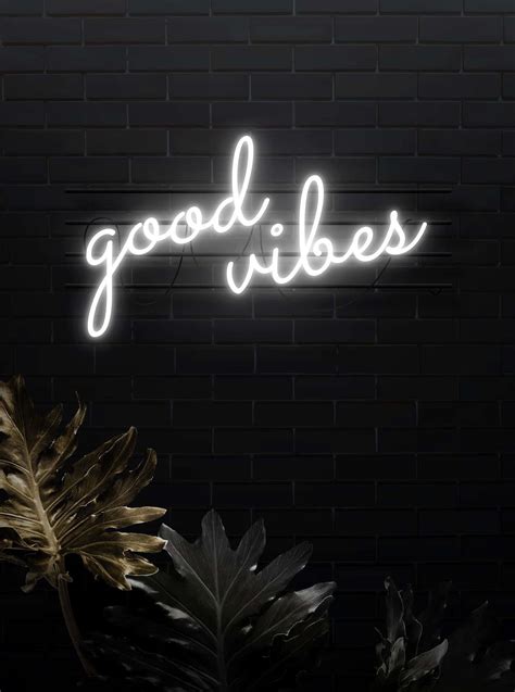 Download White Neon Good Vibes Wallpaper
