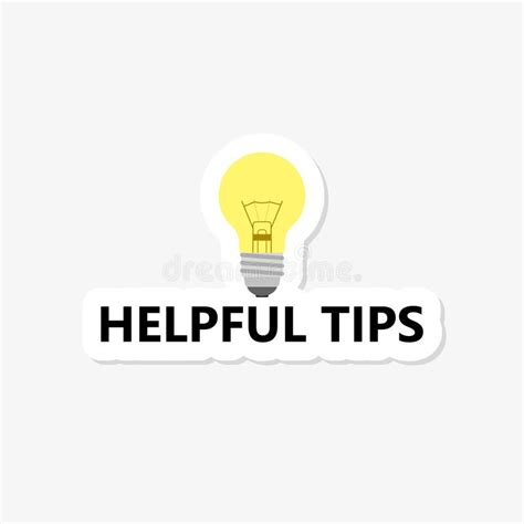 Helpful Tips Symbol Light Bulb Sticker Stock Illustration