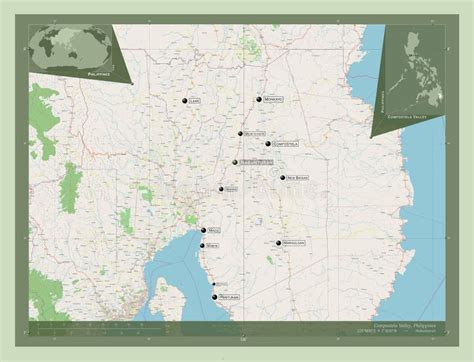 Compostela Valley Philippines Osm Labelled Points Of Cities Stock