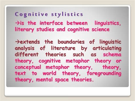 Cognitive Stylistics