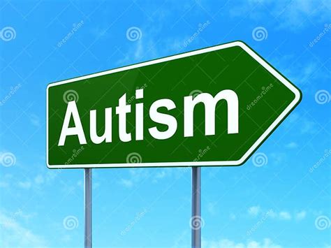 Health Concept Autism On Road Sign Background Stock Illustration