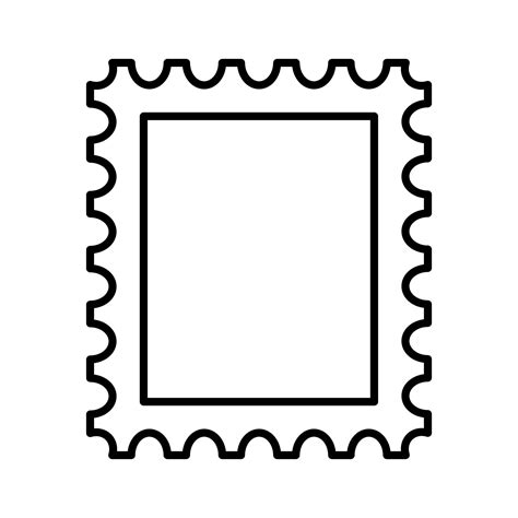 Postage Stamp Frame Icon Empty Border Template For Postcards And