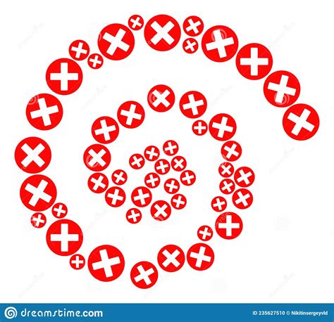 Cancel Sign Icon Spiral Motion Collage Stock Vector Illustration Of