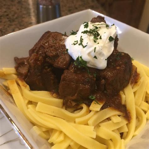 Super soft chunks of beef simmered in a tantalizing. Chef John's Beef Goulash | Allrecipes