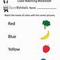 Kindergarten Color Matching Worksheet