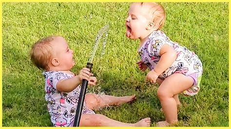 Funny Babies Playing With Water Baby Outdoor Videos Youtube