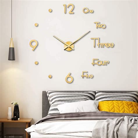 Vinjoyce Large 47120cm 3d Diy Wall Clock Large Wall Clocks For