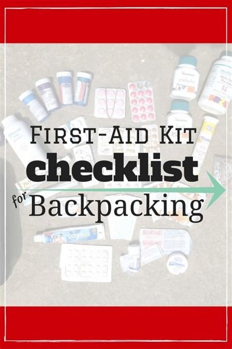First Aid Kit Checklist For Backpacking