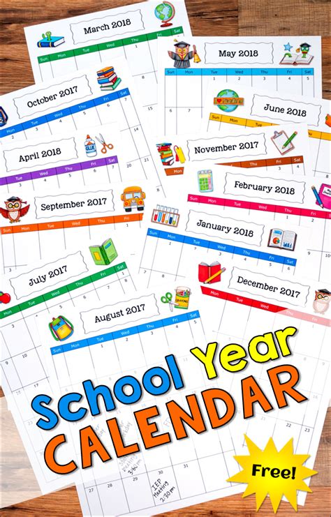 Free School Year Calendar 2021 2022 School Calendar Year Calendar
