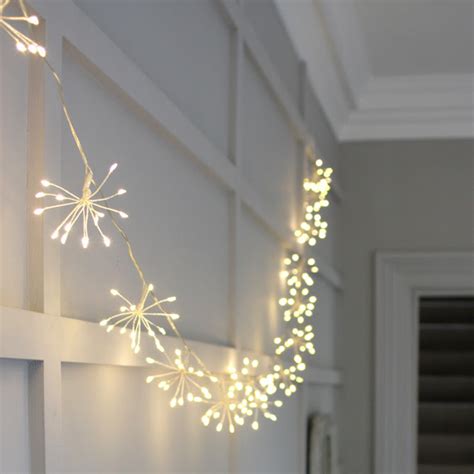 Silver Starburst Light Garland Seasons Green