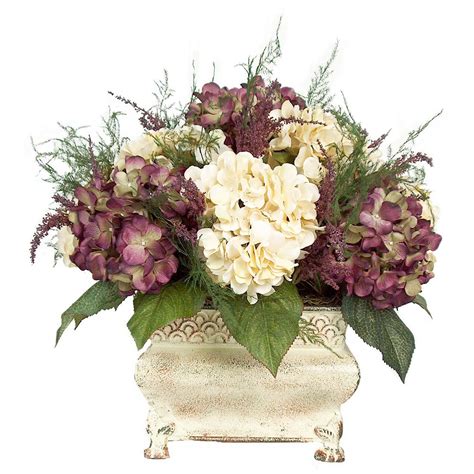 Lavender parchment flowers paper hydrangeas at afloralcom. artificial flower arrangements centerpieces | Purple and ...