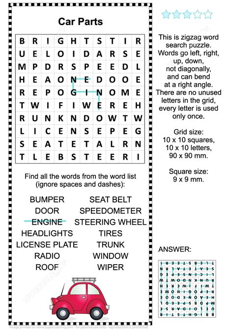 Printable Automotive Crossword Puzzles Printable Crossword Puzzles
