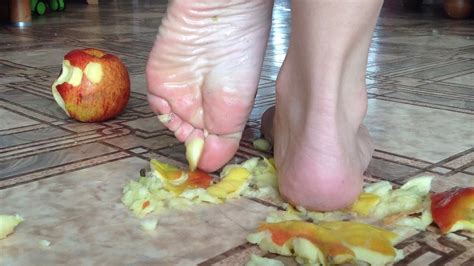 Bare Feet Apple Crush Challenge Totallylovefeet Youtube