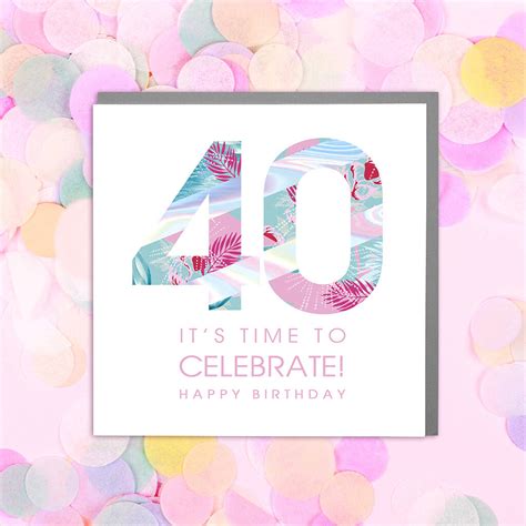 40th birthday card by lola design ltd