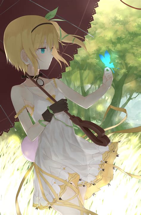 Wallpaper Trees Illustration Blonde Anime Girls Blue Eyes Short Hair Grass Tales Of