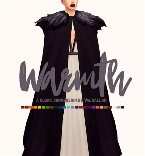 Warmth A Cloak Conversion By Valhallan Sims 4 Sims 4 Dresses Sims
