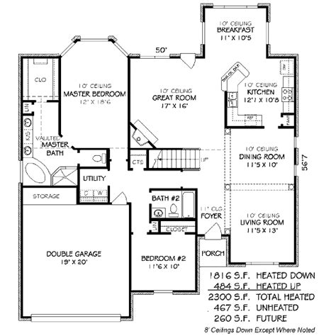 Traditional Style House Plan 4 Beds 3 Baths 2300 Sqft Plan 424 84