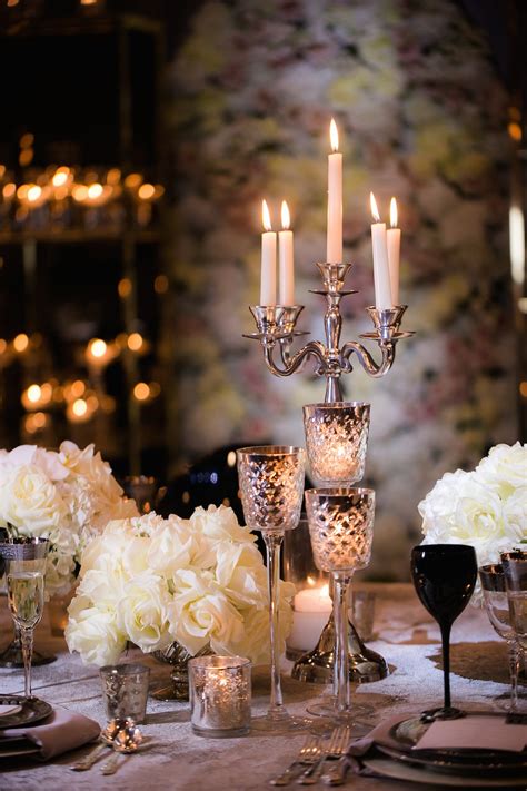 Elegant Candle Cluster On Reception Table