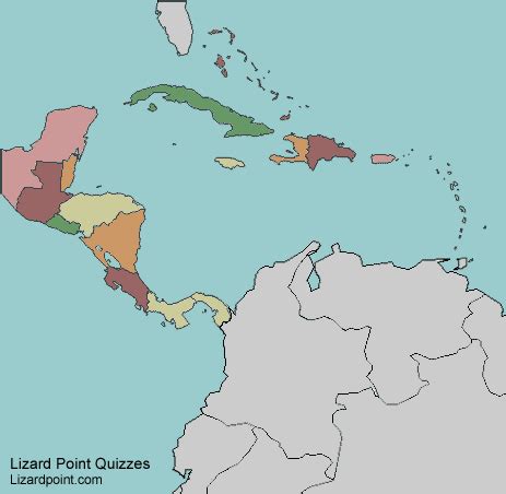 Map quiz lizard point printable map collection test your geography knowledge asia: Customize a geography quiz - Central America and the Caribbean countries | Lizard Point