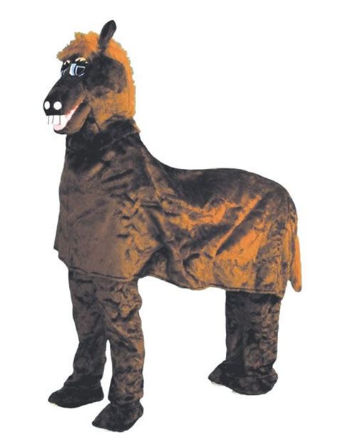 Costume 2 Person Mascot Pantomime Adults Fancy Dress Horse