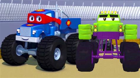 Carl The Super Truck And The Monster Truck Hulk In Car City Cars