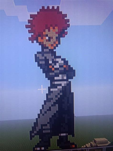 Gaara Pixel Art I Did On Minecraft Naruto Amino