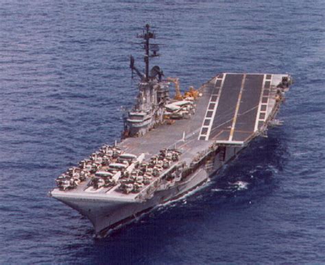 The Us Navy Aircraft Carrier Uss Yorktown Cv 10 Transiting The