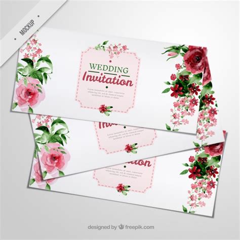 دانلود طرح لایه باز کارت دعوت عروسی زیبا با گل رز و برگ سبز ملت وب