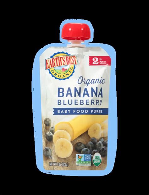 Banana Blueberry Puree Baby Food Pouches Earths Best