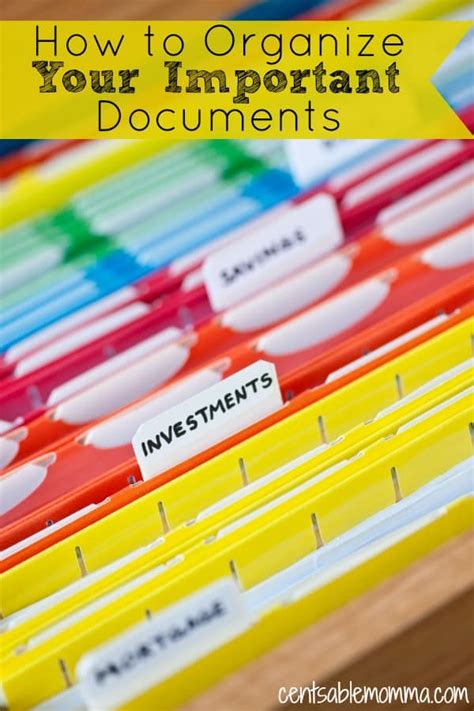 How To Organize Your Important Documents Centsable Momma