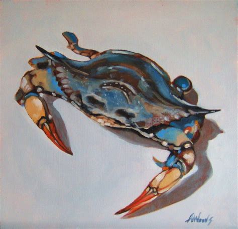 This Painting Life Blue Crab 8x8 Oil On Panel Crab Art Blue Crabs