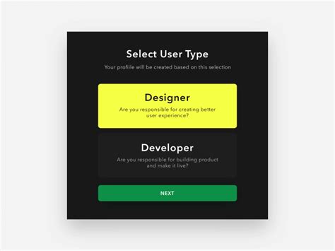 Select User Type Daily Ui Challenge 064 By Anuj Bhavsar On Dribbble