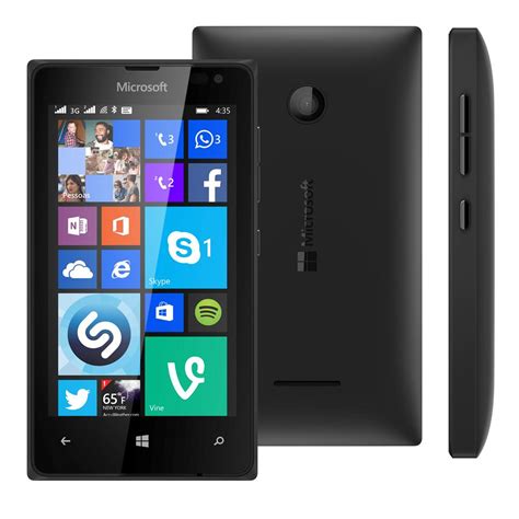 Smartphone Microsoft Lumia 435 Dual Dtv Preto Com Windows Phone 81