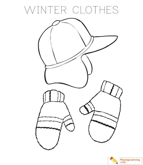 Winter Clothes Coloring Page 03 Free Winter Clothes Coloring Page