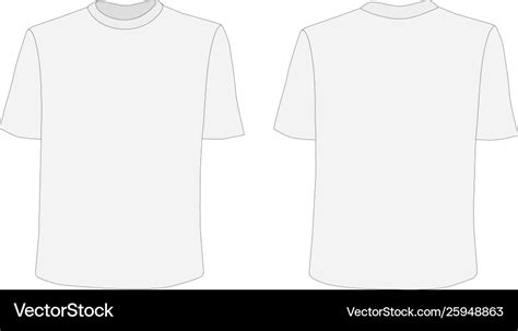 T Shirt Mockup Front And Back Sides Royalty Free Vector
