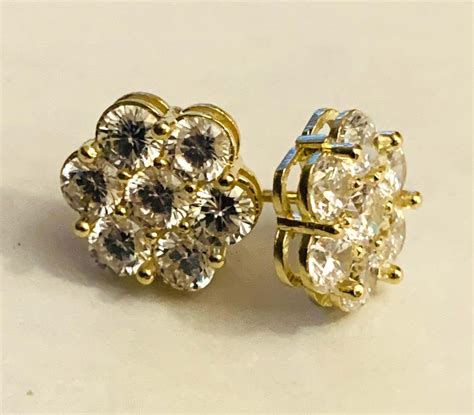 10k Cz Flower Earrings Devon Jeweler