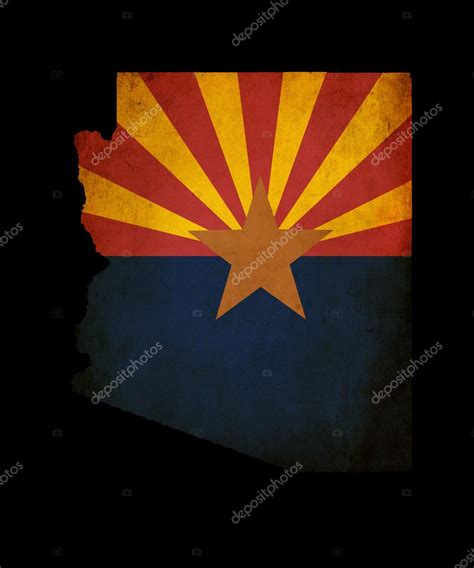Usa American Arizona State Map Outline With Grunge Effect
