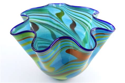 Large Blown Art Glass Bowl Etsy