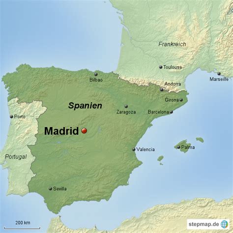 Madrid är en idealisk destination för en kulturell storstadsresa och den perfekta utgångspunkten för en längre semester i spanien. StepMap - Spanien-Madrid_quadr - Landkarte für Spanien
