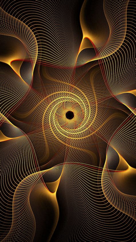 Fractal Lines Twisted Yellow Hd Phone Wallpaper Pxfuel