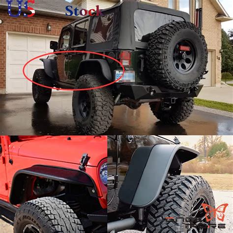 4pcs Front And Rear Fender Crusher Flares Extra Wide For 07 18 Jeep